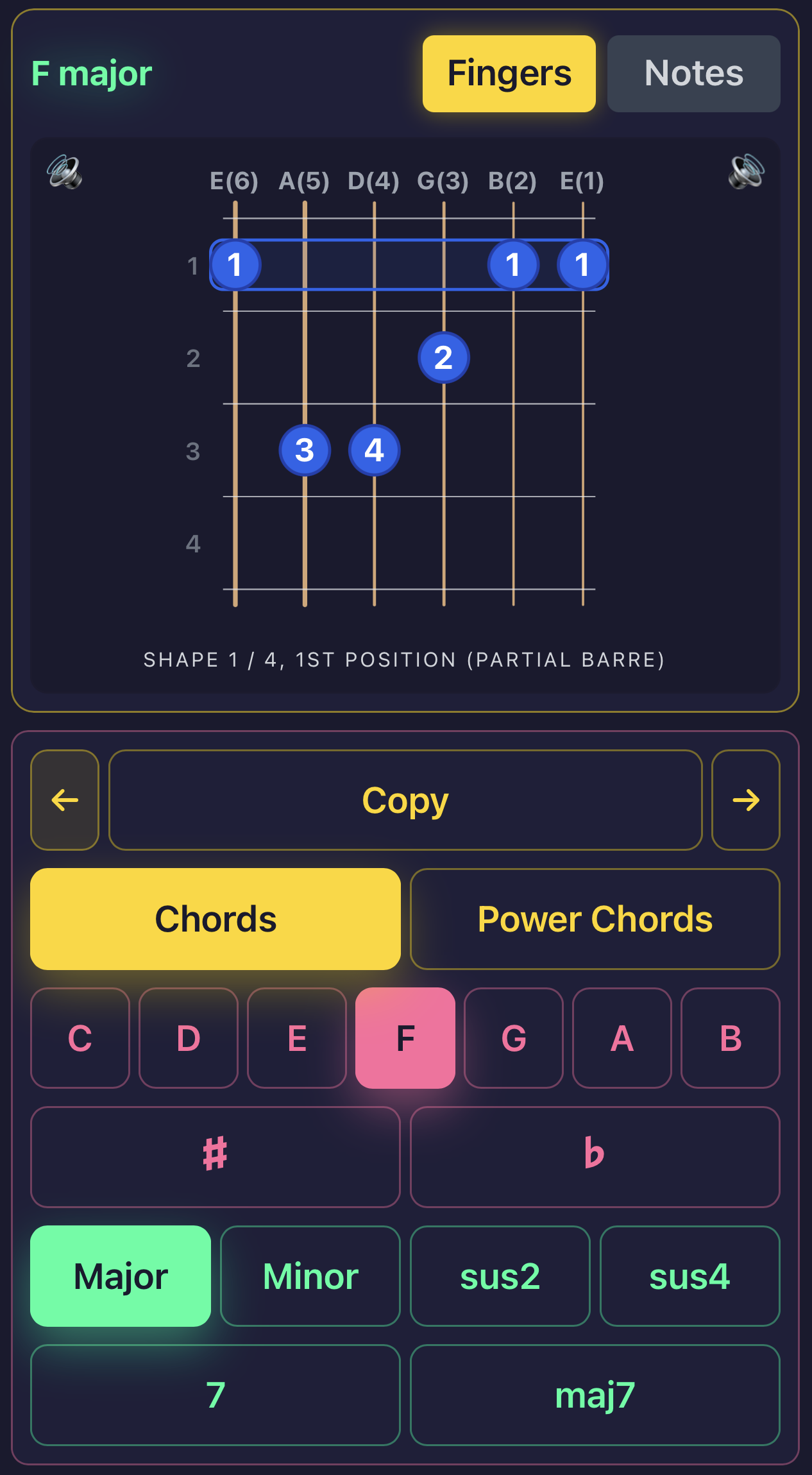JamNinja Guitar Chord App Screenshot